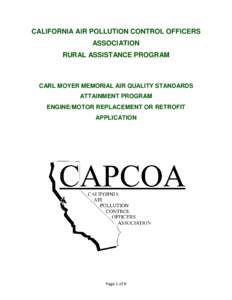 CALIFORNIA AIR POLLUTION CONTROL OFFICERS ASSOCIATION RURAL ASSISTANCE PROGRAM CARL MOYER MEMORIAL AIR QUALITY STANDARDS ATTAINMENT PROGRAM