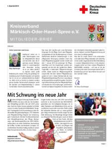 I. QuartalKreisverband Märkisch-Oder-Havel-Spree e.V. MITGLIEDER-BRIEF Editorial