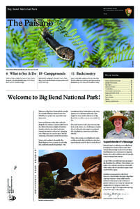 Big Bend National Park  National Park Service U.S. Department of the Interior Texas