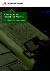 Volunteering at The National Archives | Handbook for volunteers