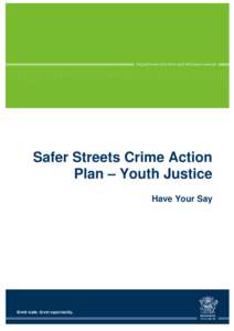 Safer Streets Crime Action Plan – Youth Justice Have Your Say 1