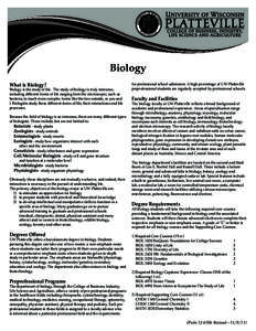 Wisconsin Intercollegiate Athletic Conference / Course / Biology / Education / Biologist / Wisconsin / North Central Association of Colleges and Schools / American Association of State Colleges and Universities / University of Wisconsin–Platteville