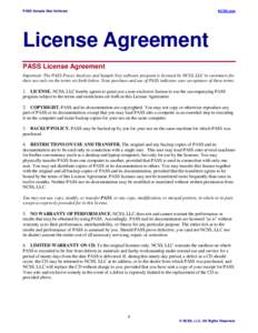 PASS 13 License Agreement