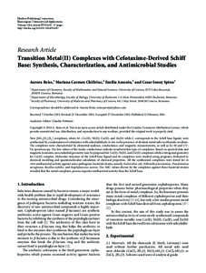 Transition Metal(II) Complexes with Cefotaxime-Derived Schiff Base: Synthesis, Characterization, and Antimicrobial Studies