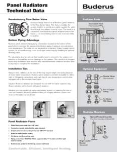 Panel Radiators Technical Data Revolutionary Flow-Setter Valve Radiator Parts