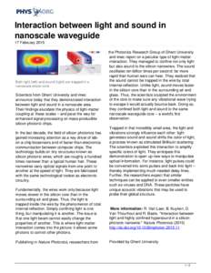 Interaction between light and sound in nanoscale waveguide