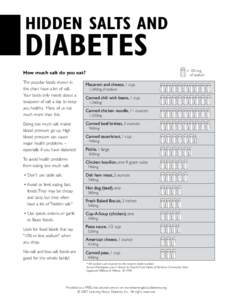 HIDDEN SALTS AND  DIABETES = 150 mg of sodium