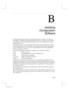 B Installing Configuration Software [ This document consists of the text of Appendix B of Software Portability with imake, by Paul DuBois. Copyright © 1996 O’Reilly and Associates, Inc. All rights reserved. Permission