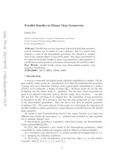 arXiv:math/0506386v1 [math.GM] 20 JunParallel Bundles in Planar ¸ Map Geometries Linfan¸ Mao
