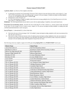 2014 Illinois Persistently-Lowest Performing Schools Priority List