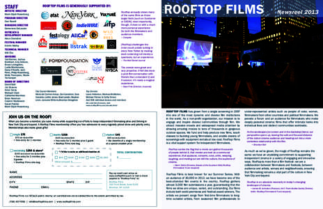 Rooftop Film Festival / Rooftop Films / Independent Feature Project / Film