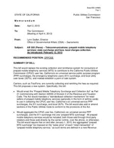 California Public Utilities Commission / Prepaid mobile phone / Postpaid / TracFone Wireless / State Board of Equalization / Fee / Verizon Wireless / Ringtone / Technology / Electronic engineering / Telephony