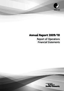 Annual Report[removed]Report of Operations Financial Statements Contents Chairperson’s and Chief Executive’s Report