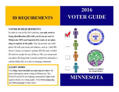 ID REQUIREMENTSVOTER GUIDE  VOTER ID REQUIREMENTS