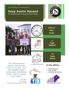 2015-Midterm Newsletter  Keep Austin Housed An AmeriCorps Project of Front Steps