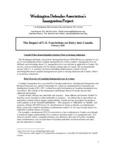 Washington Defender Association’s Immigration Project ___________________________________________________ 110 Prefontaine Place South, Suite 600 Seattle, WA[removed]Ann Benson: Tel: [removed]Email: abenson@defensenet