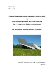 Melanie Heiss Thomas Löffler Besucherstrukturanalyse des Musik-Festivals Grafenegg und