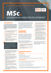 AFRICAN LEADERSHIP CENTRE | KING S COLLEGE LONDON African Leadership Centre  MSc