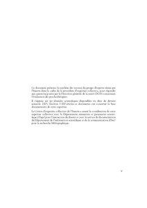 Ce document présente la synthèse des travaux du groupe d’experts réunis par l’Inserm dans le cadre de la procédure d’expertise collective, pour répondre aux questions posées par la Direction générale de la santé (DGS) concernant