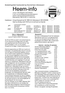 Mededelingenblad Heemkundekring Weerderheem Valkenswaard  Heem-info