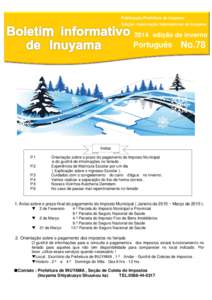 Publicação:Prefeitura de Inuyama Edição: Associação Internacional de Inuyama 2014 edição de inverno  Português