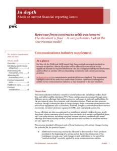 Revenue from contracts with customers The standard is final – A comprehensive look at the new revenue model No[removed]supplement) June 18, 2014