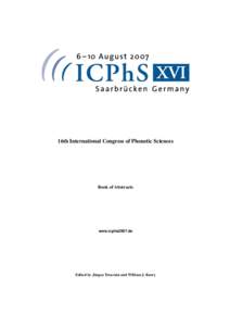 16th International Congress of Phonetic Sciences  Book of Abstracts www.icphs2007.de