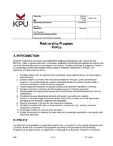 Policy No.  B6 Approving Jurisdiction Senate Signed By