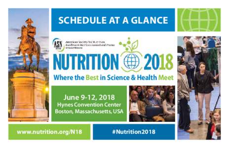 Schedule at a Glance  Where the Best in Science & Health Meet June 9-12, 2018  Hynes Convention Center