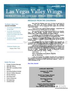 A Subsidiary of The Ninety-Nines, Inc. International Organization of Women Pilots  JANUARY, 2008 Las Vegas Valley Wings NEWSLETTER
