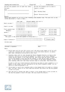 Standing-order mandate form  – Clonard ASC