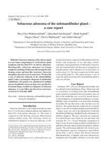 Anatomical pathology / Benign neoplasms / Exocrine system / Salivary gland neoplasm / Oncocytoma / Sebaceous lymphadenoma / Adenoma / Sebaceous carcinoma / Sebaceous gland / Medicine / Anatomy / Oncology