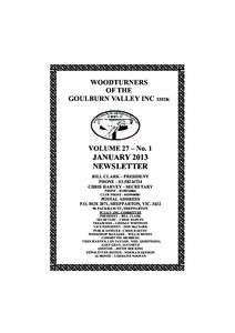 WOODTURNERS OF THE GOULBURN VALLEY INC 3352K VOLUME 27 – No. 1