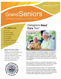 NovemberGrand Seniors Monthly Newsletter from GRAND COUNTY COUNCIL on AGING  This month’s issue