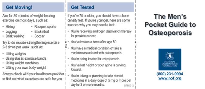 Get Moving!  Get Tested Aim for 30 minutes of weight-bearing exercise on most days, such as: