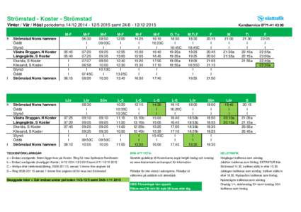 Strömstad - Koster - Strömstad Vinter / Vår / Höst periodernasamt2015 M-F fr  t