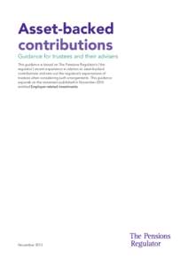 Asset-backed   contributions Guidance for trustees and their advisers