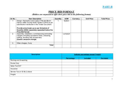 Microsoft Word - PART-B  - PRICE BID FORMAT