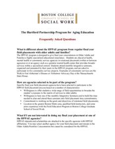 Boston College Graduate School of Social Work - HPPAE FAQs