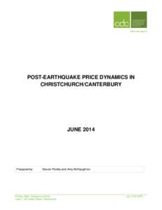 www.cdc.org.nz  POST-EARTHQUAKE PRICE DYNAMICS IN CHRISTCHURCH/CANTERBURY  JUNE 2014
