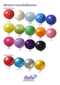 Kleuren reuzenballonnen standaard kleuren