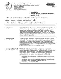 Commonwealth of Massachusetts Executive Office of Health and Human Services Office of Medicaid 600 Washington Street Boston, MA[removed]www.mass.gov/masshealth
