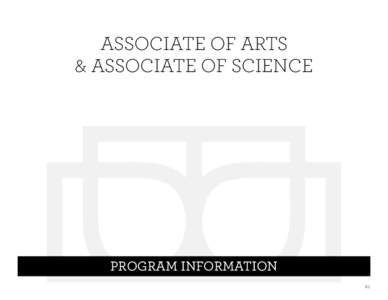 Associate of Arts & Associate of Science PROGRAM Information www.belmontcollege.edu