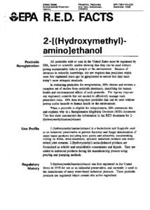 US EPA - Pesticides - Reregistration Eligibility Decision (RED) for HMAE (2-Ethanolamine)