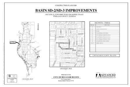 CONSTRUCTION PLANS FOR:  BASIN SD-2/SD-3 IMPROVEMENTS SECTION 32, TOWNSHIP 29 SOUTH, RANGE 15 EAST PINELLAS COUNTY, FLORIDA