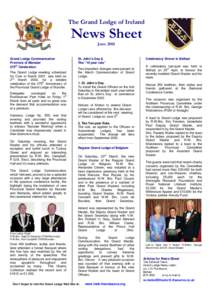 The Grand Lodge of Ireland  News Sheet June[removed]Grand Lodge Communication