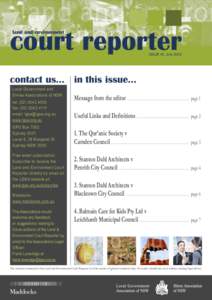 court reporter land and environment ISSUE 40, July[removed]contact us... in this issue...