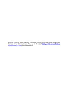 Michigan Department of Human Services (DHS) Primary Review Title IV-E Foster Care Eligibility Report of Findings for April 1, [removed]September 30, 2009