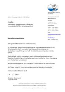IGDM e.V. Merseburger Straße[removed]Halle/Saale  Interessengemeinschaft DLRG Mitteldeutschland e.V. Koordinator