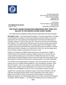 Jennifer Crowley Fyke Senior Director of Communications Coast Guard Foundation[removed]removed] Rus Graham